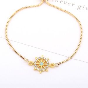 Gold Rhinestone Detail Chain Bracelet